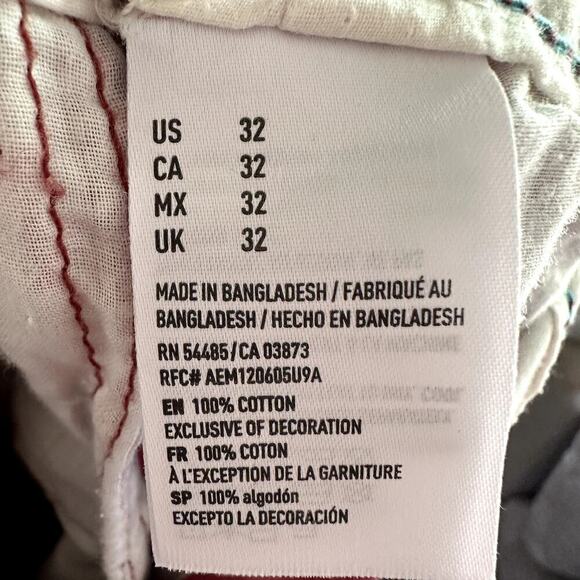 Vintage American Eagle Men Longboard Shorts Size 32 Brick Red 10” Inseam Casual - Picture 7 of 9